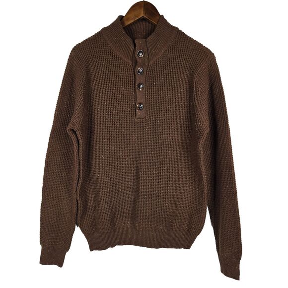 Alesbury Men's Size Small Brown Speckled 1/4 Button Up Sweater NWOT - Picture 1 of 7